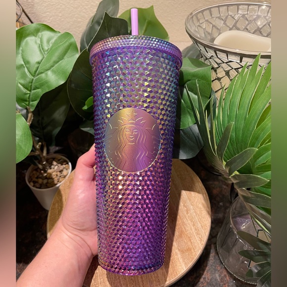 Starbucks 2022 Target Purple Rainbow Oil Slick Studded Venti Tumbler Cold Cup - Picture 4 of 11